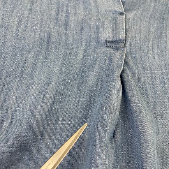 Talbots Petites Women's Mp Long Sleeve Shirt Chambray Tencel Denim Look Popover - Picture 5 of 11